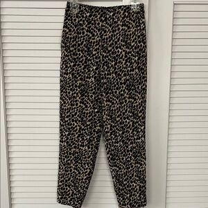 J. Crew Leopard-Print Jamie Pant in Black and Tan